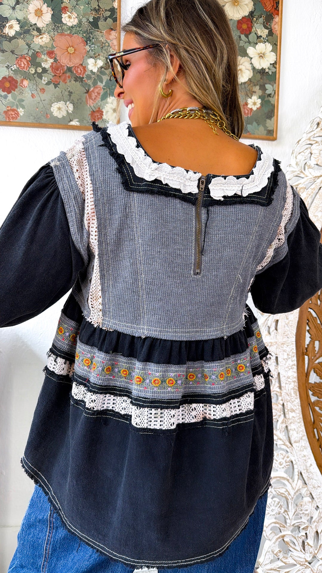 Dandelion Fields Top, Black