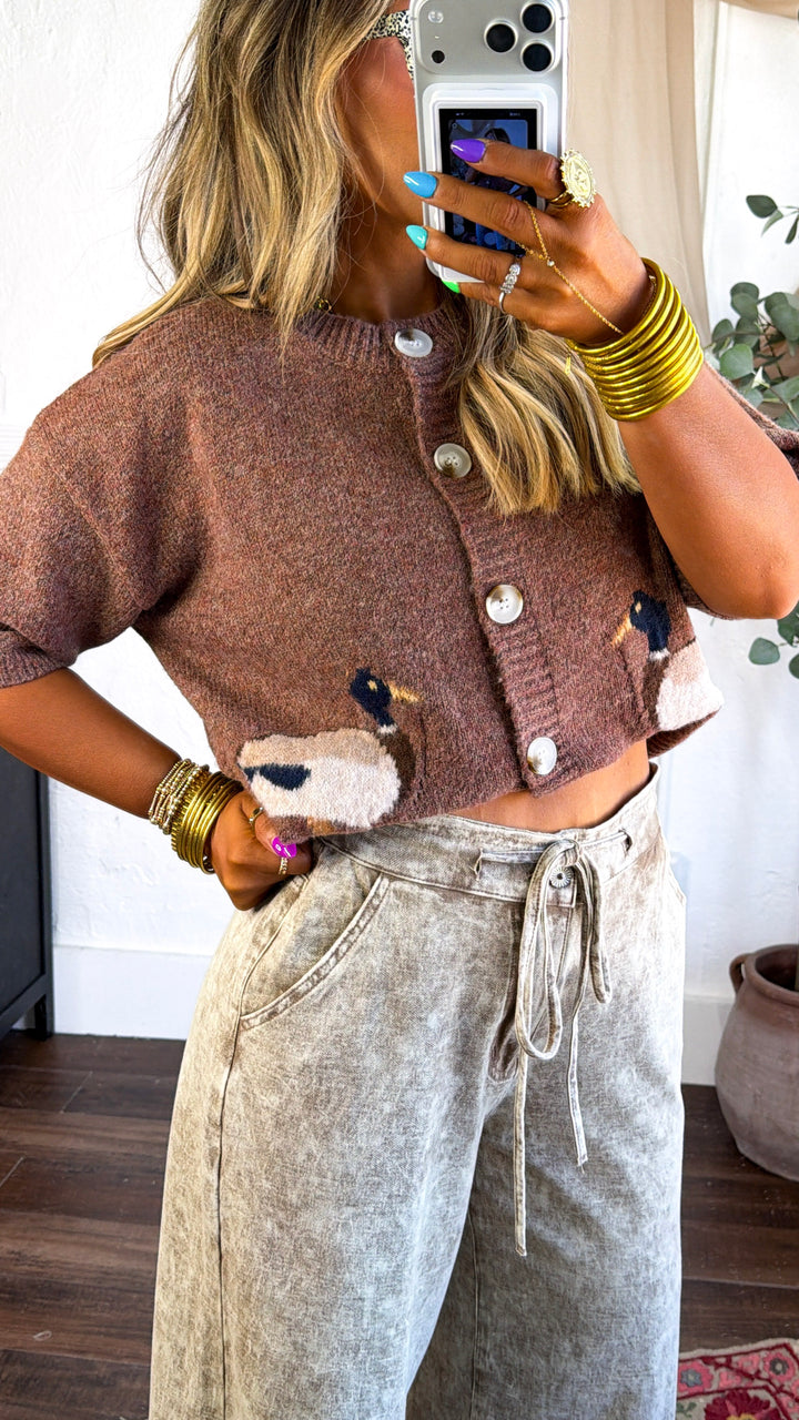 Mallard Girl Knit Top, Burlwood