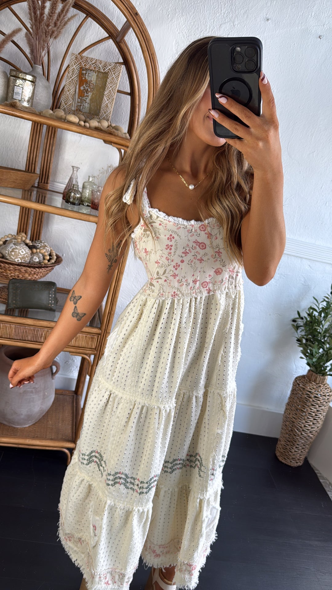 Fallin Florals Maxi Dress, Cream