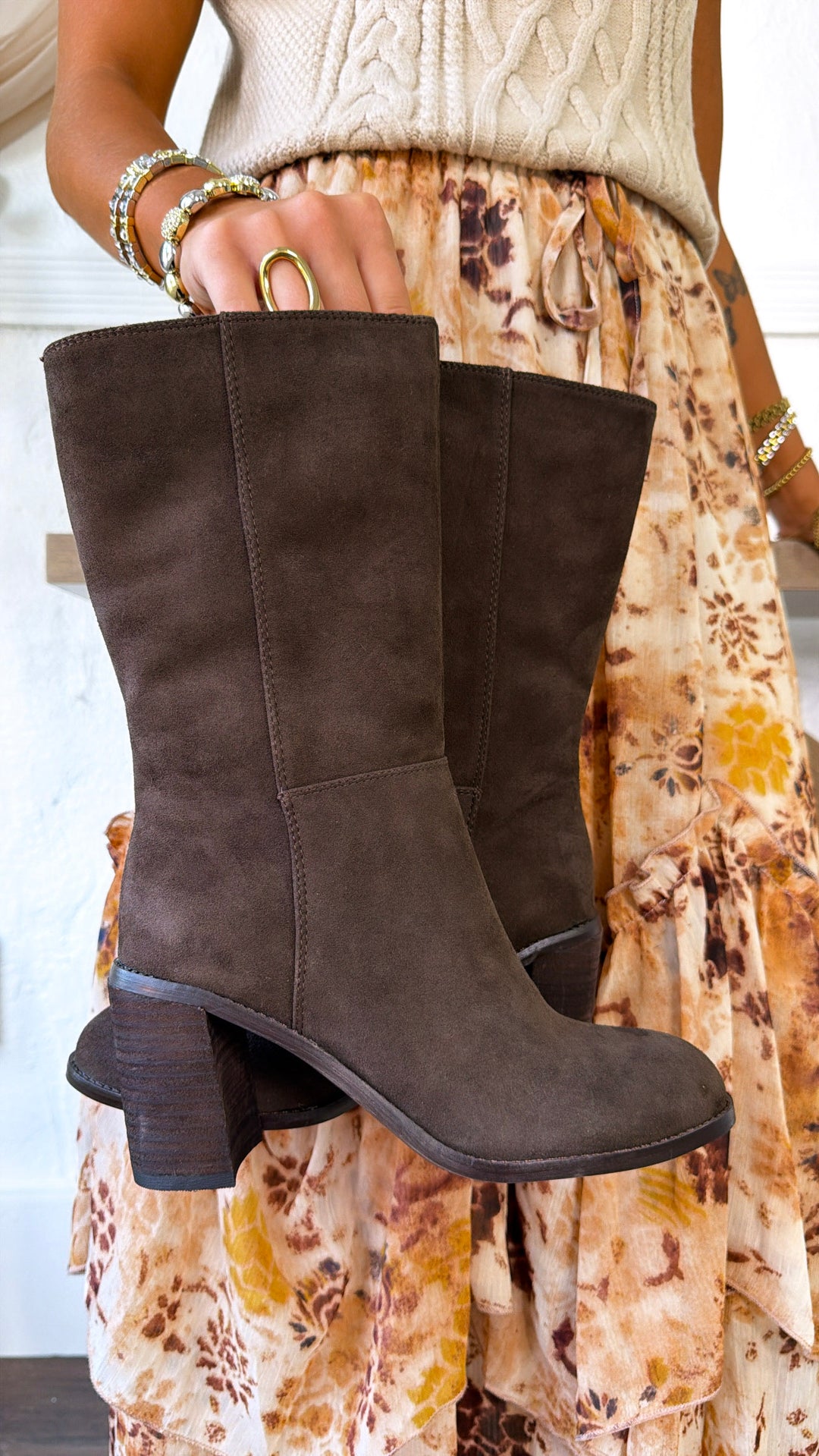Aramra Heeled Boot, Espresso