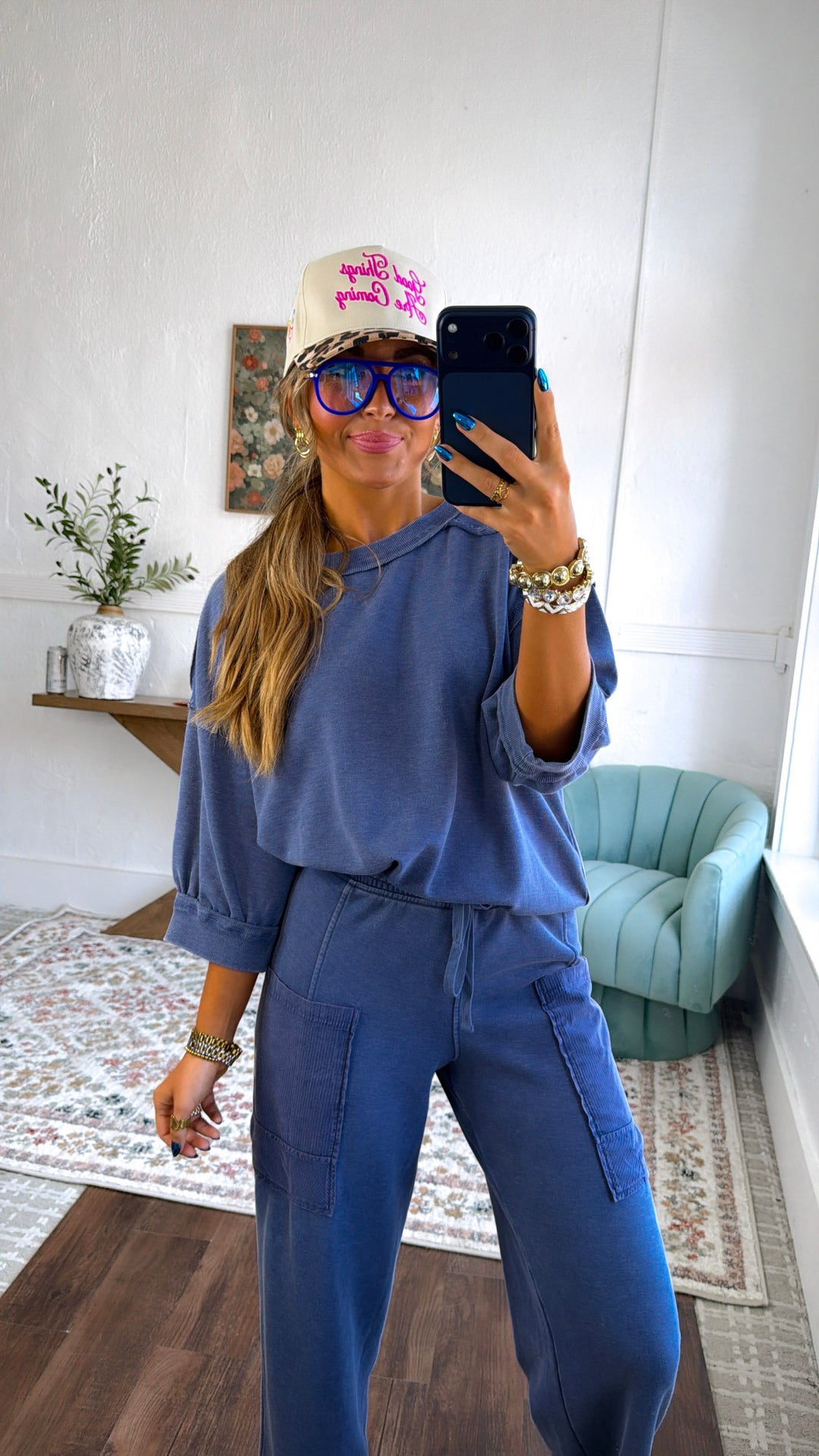 Aspen Club Two Piece Set, Navy