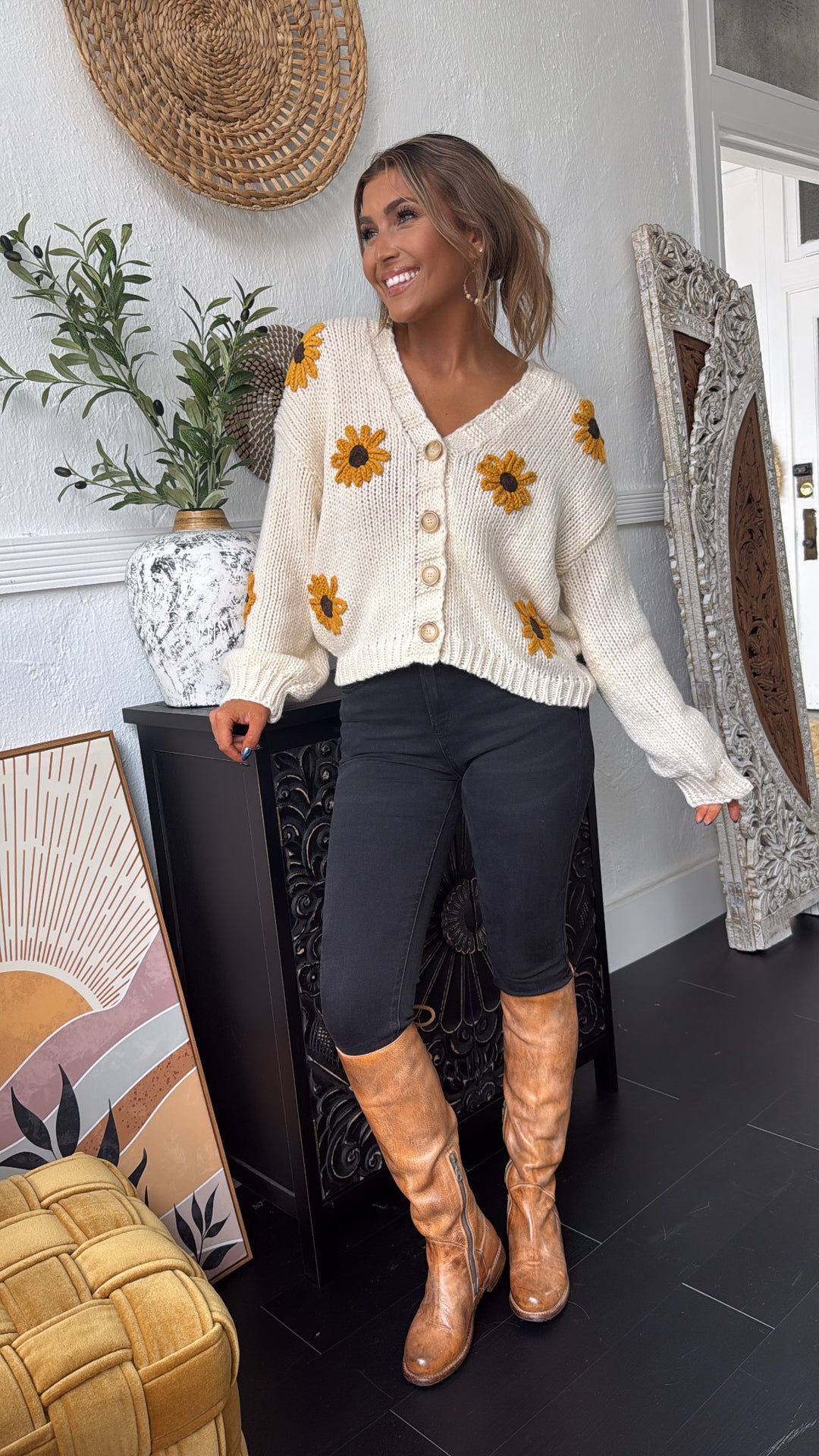 Sunflower Fields Cardigan, Cream