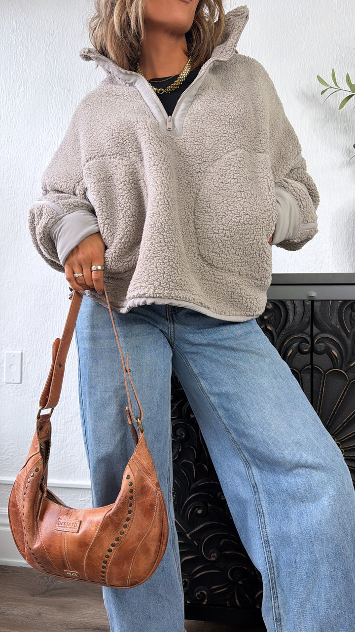 The Summit Quarter Zip Sherpa, Stone Taupe