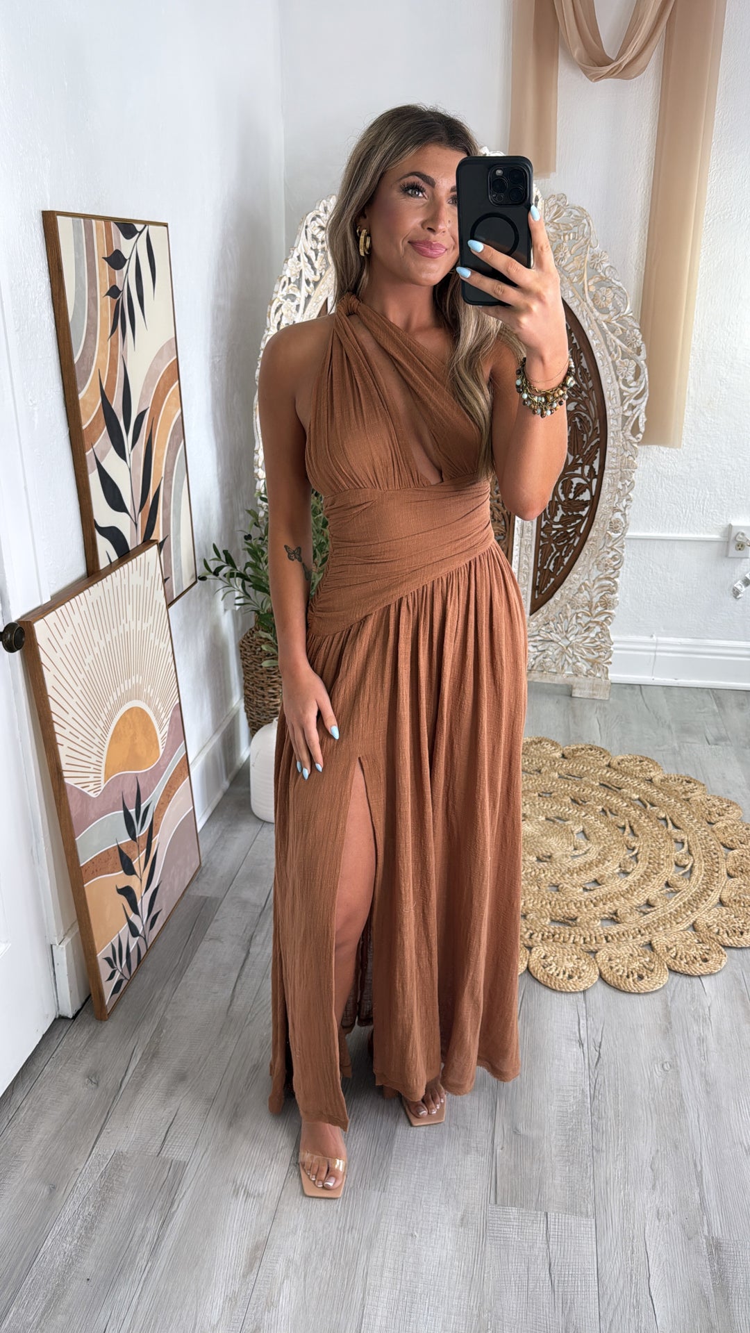 Wildflower Toga One Shoulder Dress, Toffee – Everyday Chic Boutique