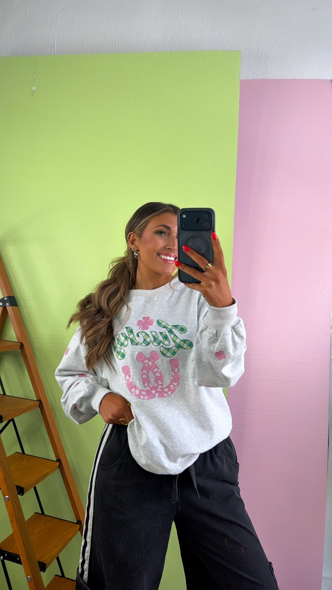 Clover Club Crewneck, H.Grey