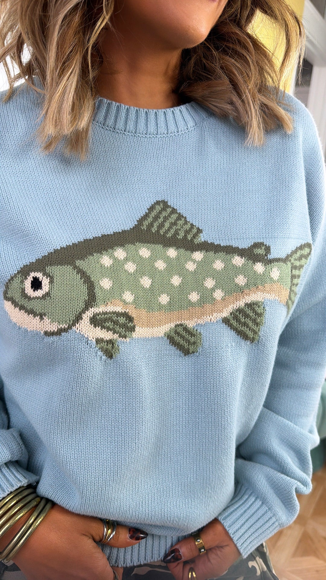 Fin & Tide Sweater, Light Blue