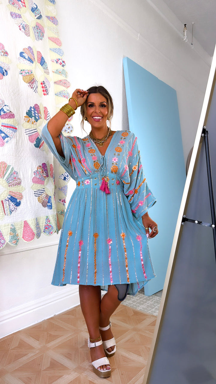 On The Sands Mini Dress, Lt. Seafoam