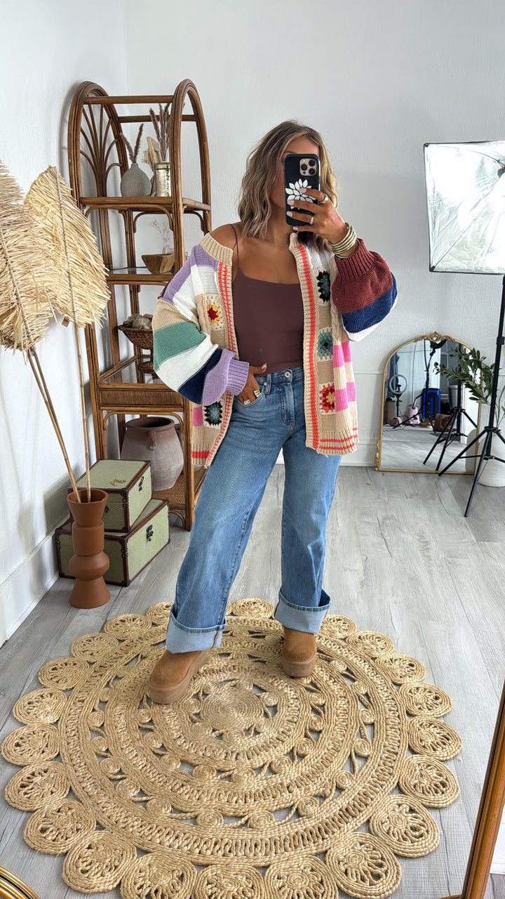 Sophie Color block Cardigan, Multi