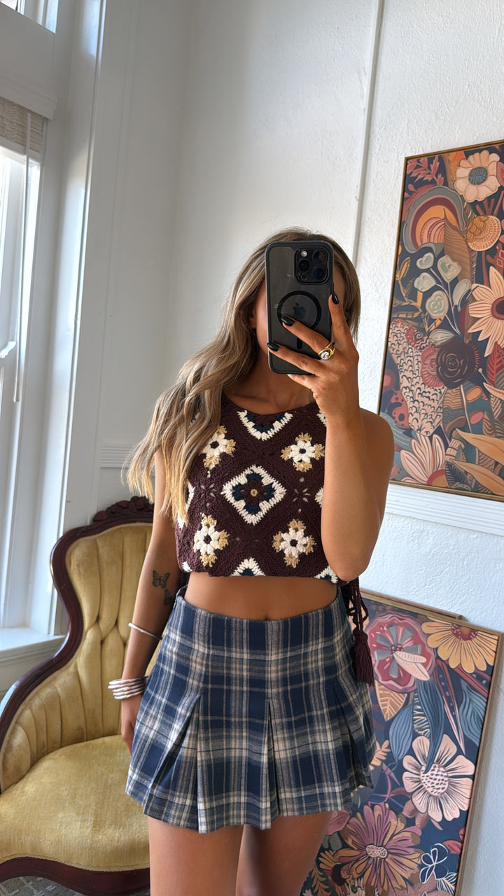 June Crochet Sweater Vest, Mocha