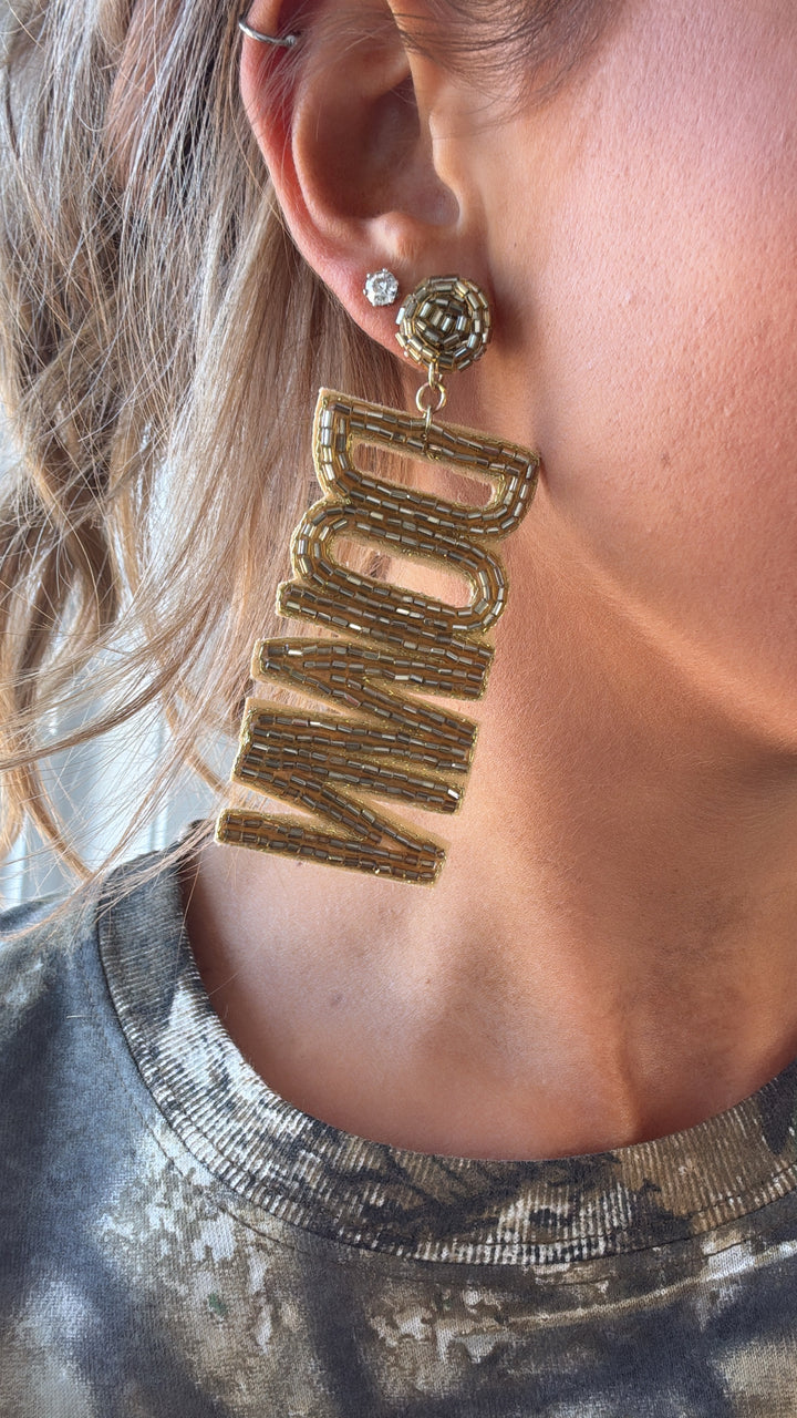 Touchdown Beaded Earring, Gold