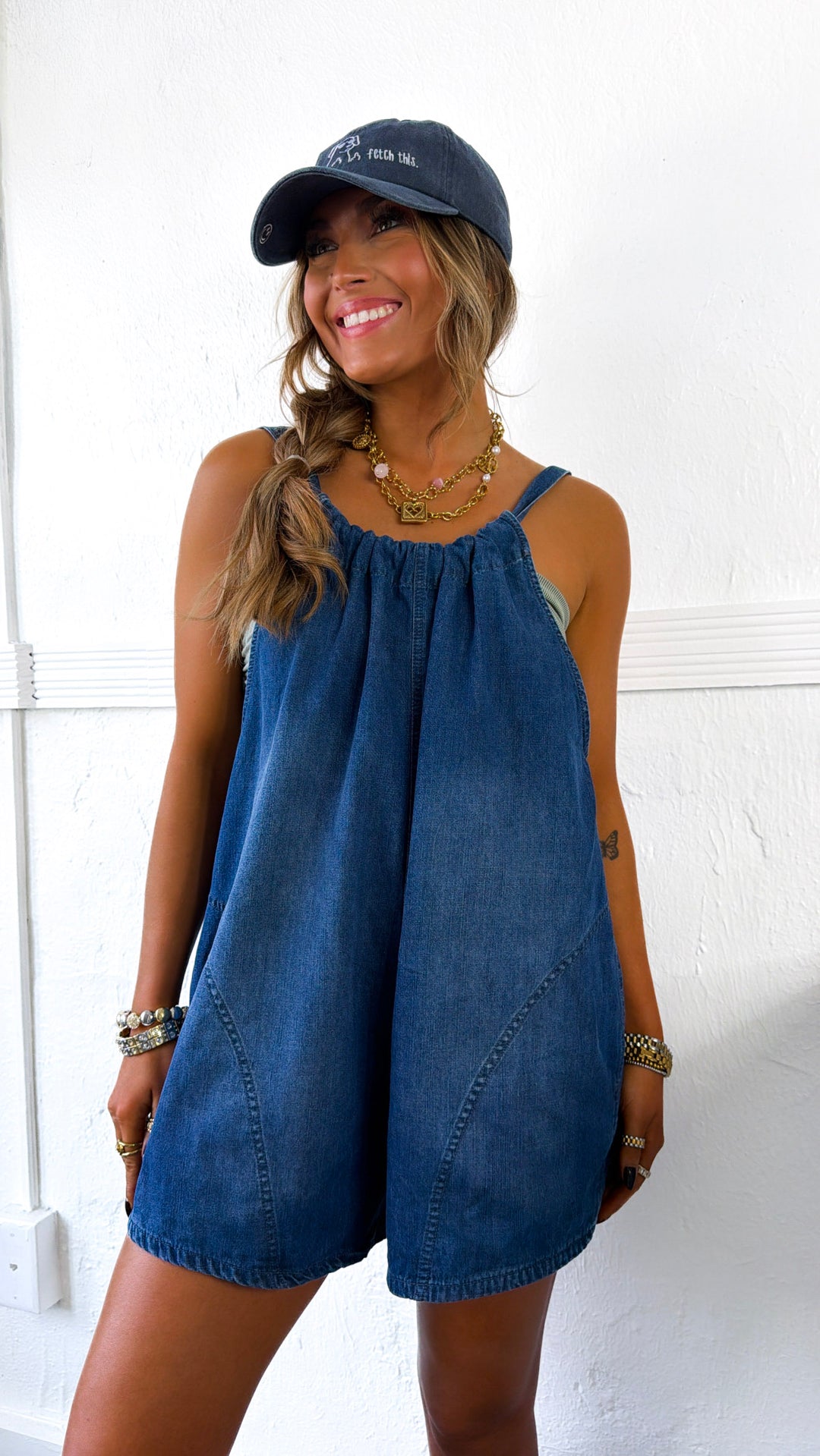Tennessee Daydream Romper, Dk. Denim