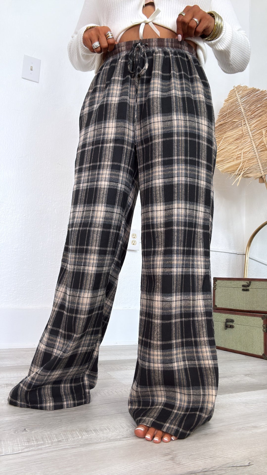 Soft Hazelnut Plaid Pants