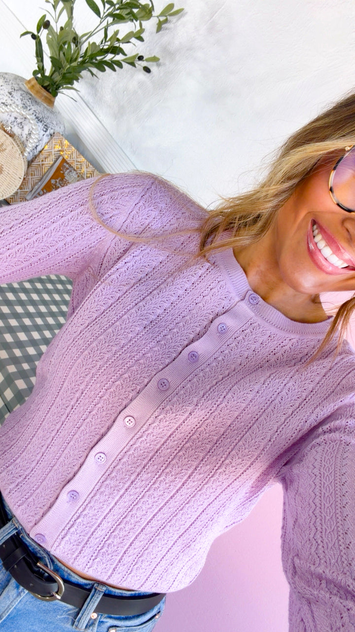 Bloomsbury Knit Cadigan, Lilac