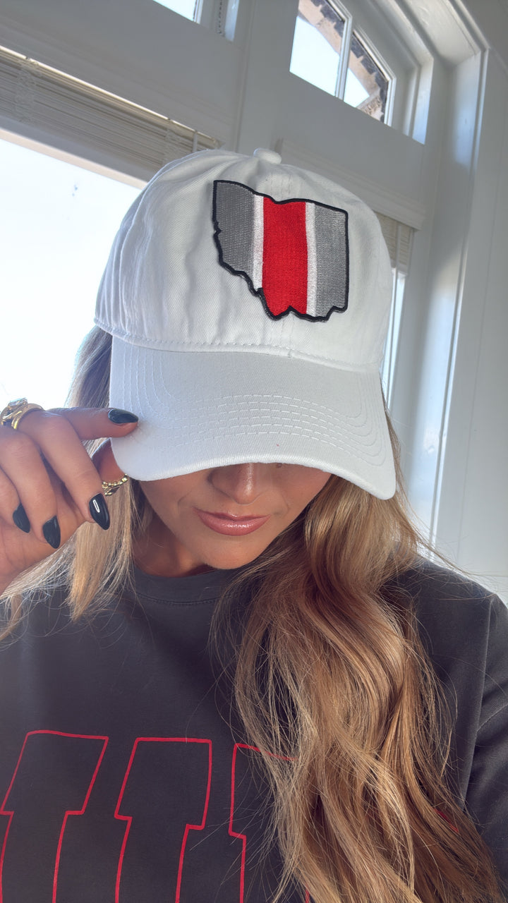 Ohio Patch Ball Hat, White