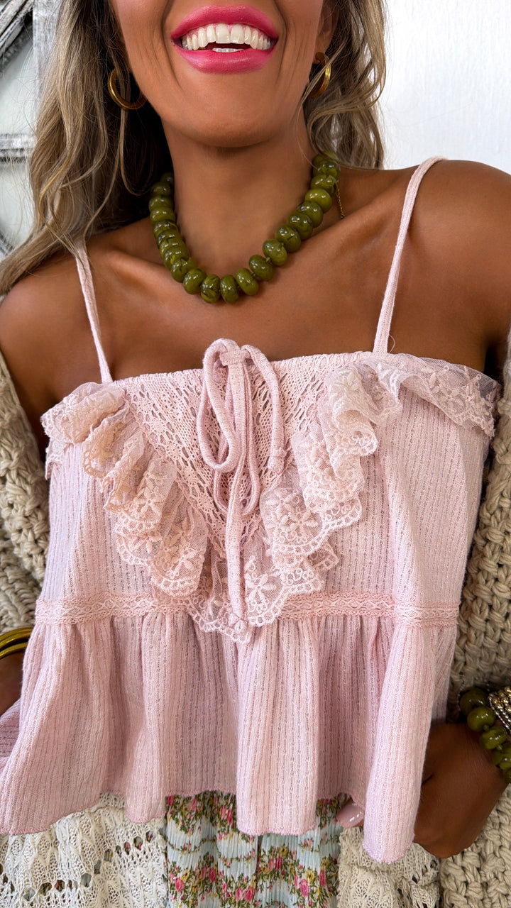 Remi Tie Tank Top, Blush