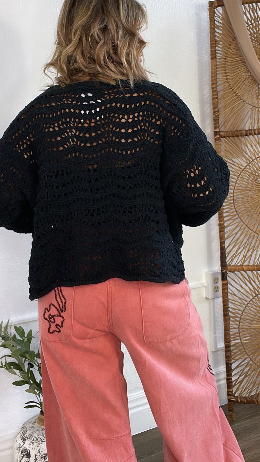 Annie Mae Knit Top, Black