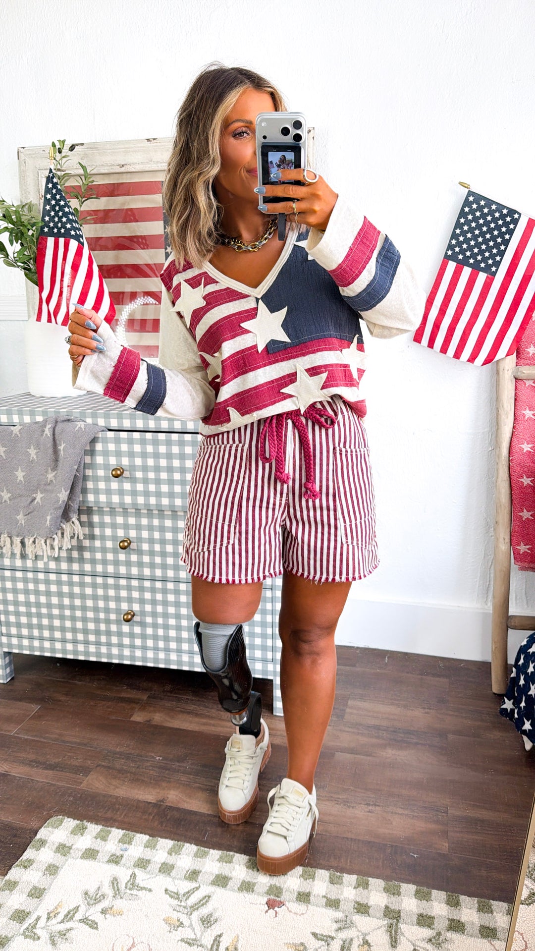 American Dream Top, Cream Multi