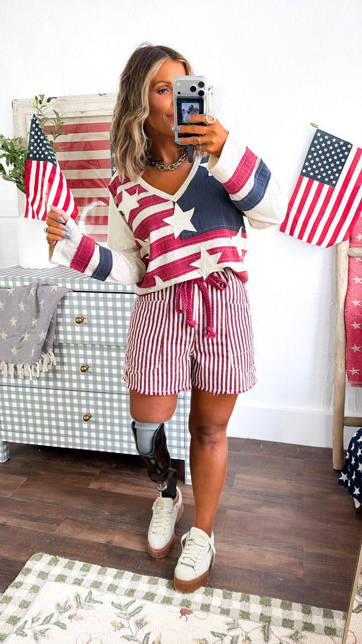 American Dream Top, Cream Multi