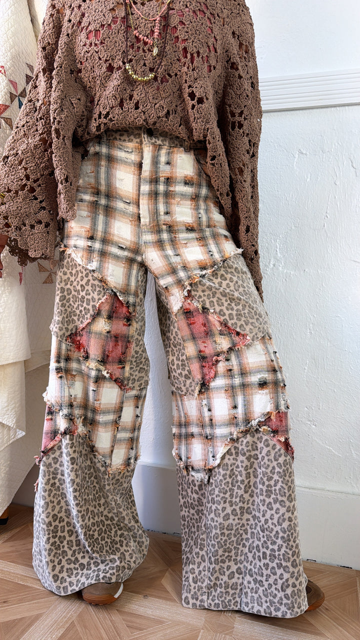 Waverly Bloom Patchwork Pant, Cream/Multi