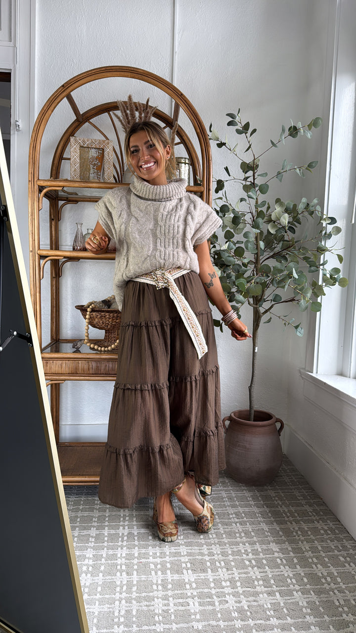 Picture Perfect Maxi Skirt, DK.Brown