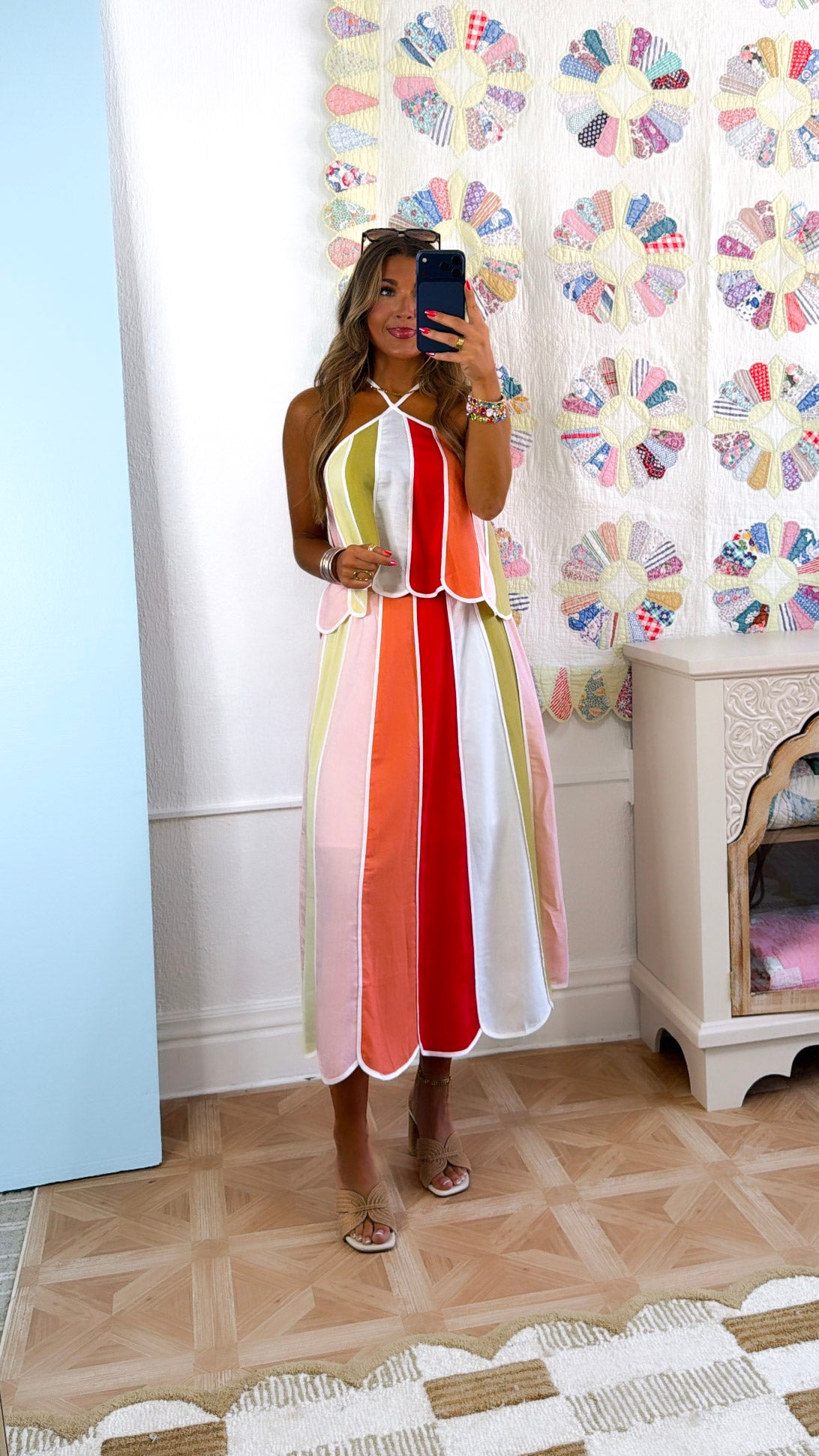 Andwang Lumière Bicolor Twin Set Twila Sunset Two Piece Set, Cream Multi – Everyday Chic Boutique