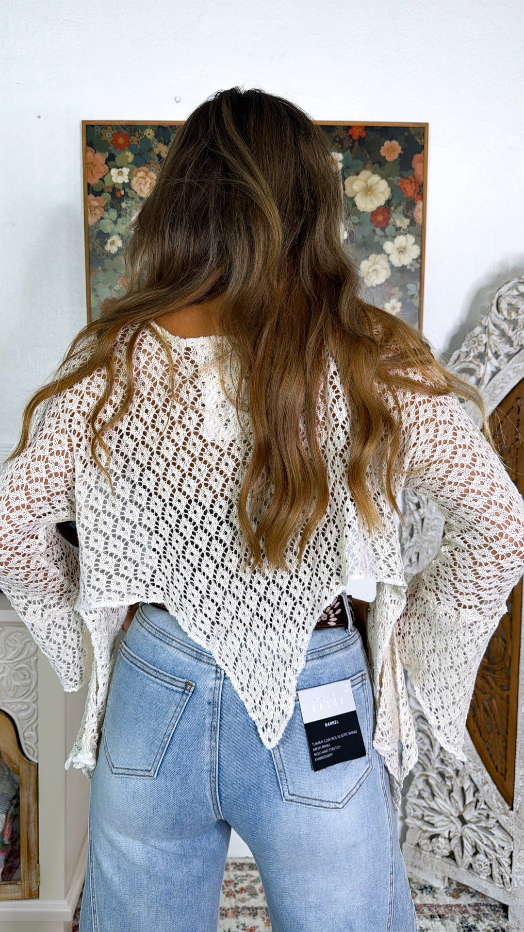 Free Spirit Crochet Top, Natural