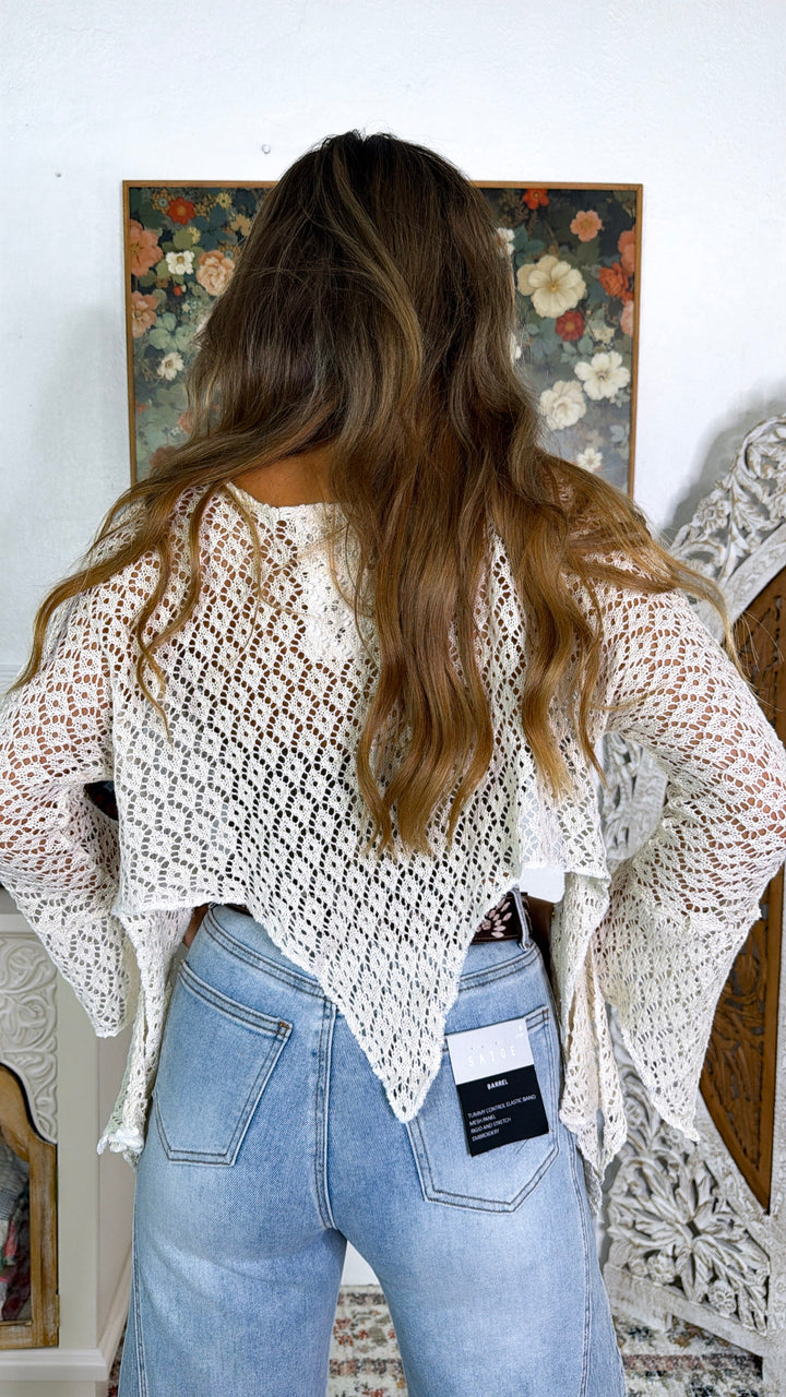 Free Spirit Crochet Top, Natural