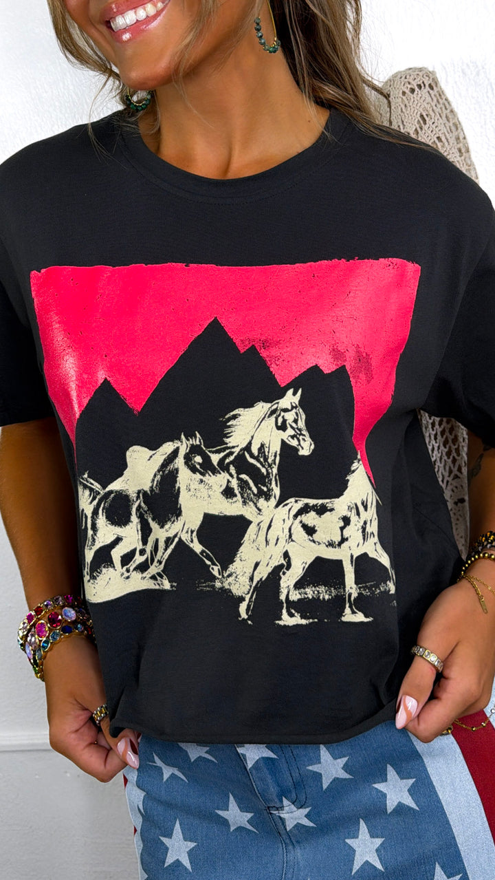 Mountain Trio Horse, Black