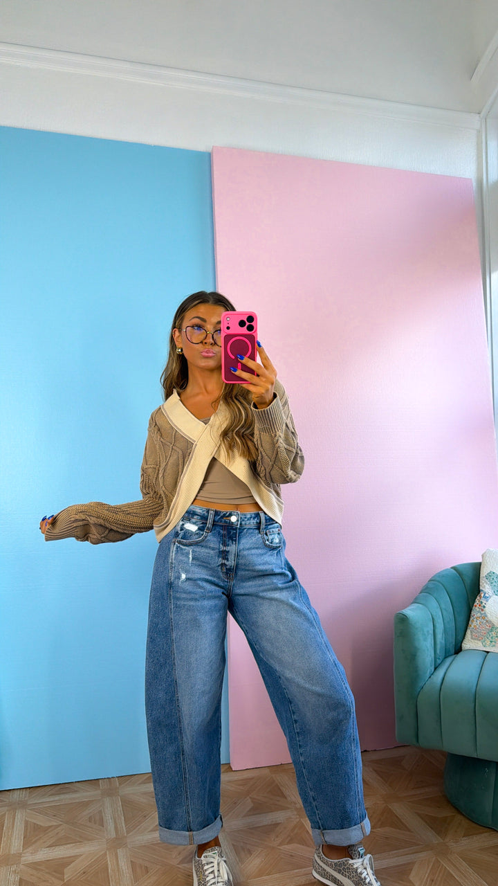 Texture Criss Cross Top, Dusty Choco