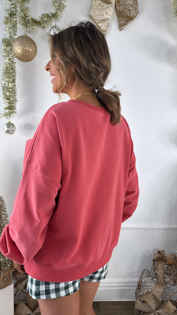 Nutcracker Christmas Sweatshirt, Dk. Coral