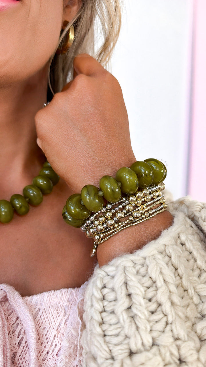 Sugar Bead Set, Olive