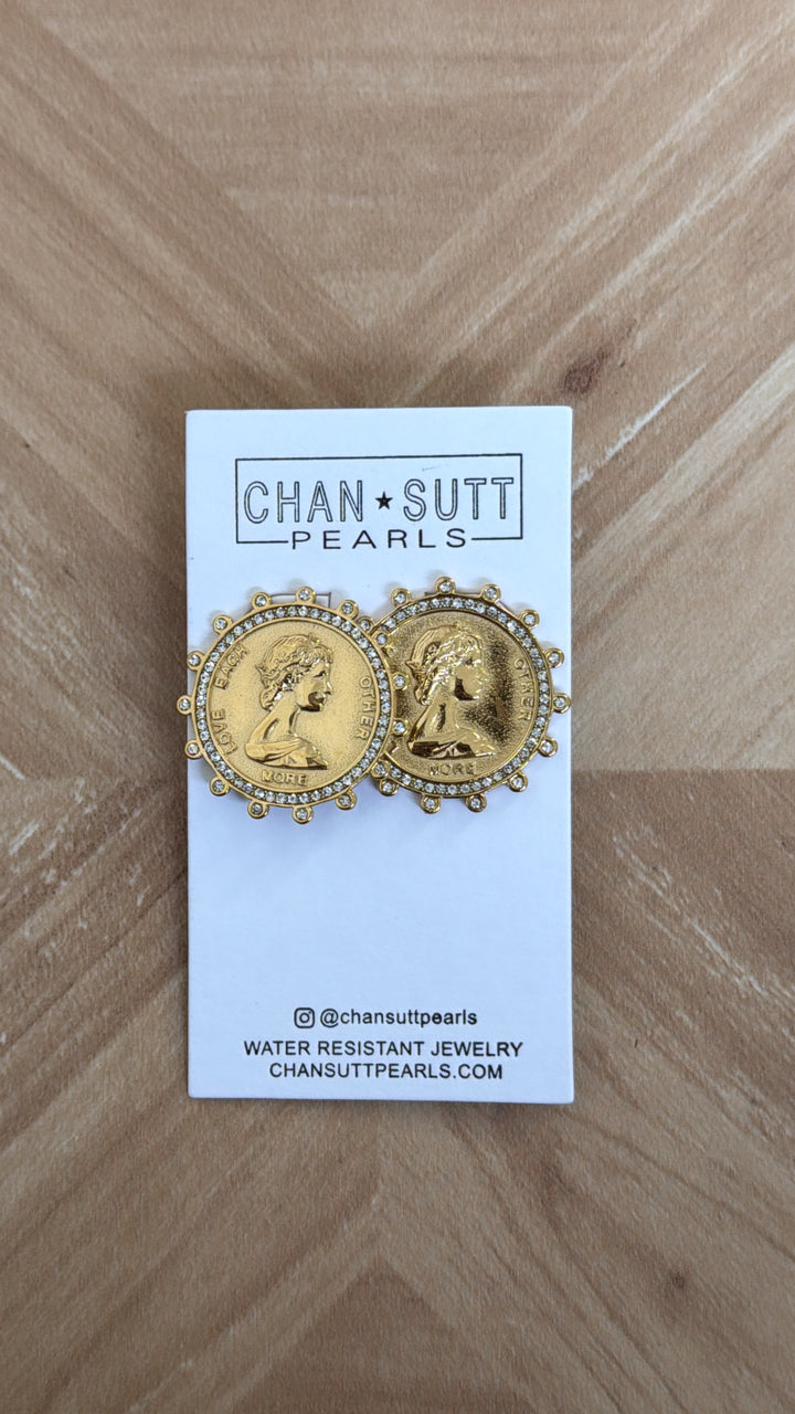 Love Each Other More Coin Earring