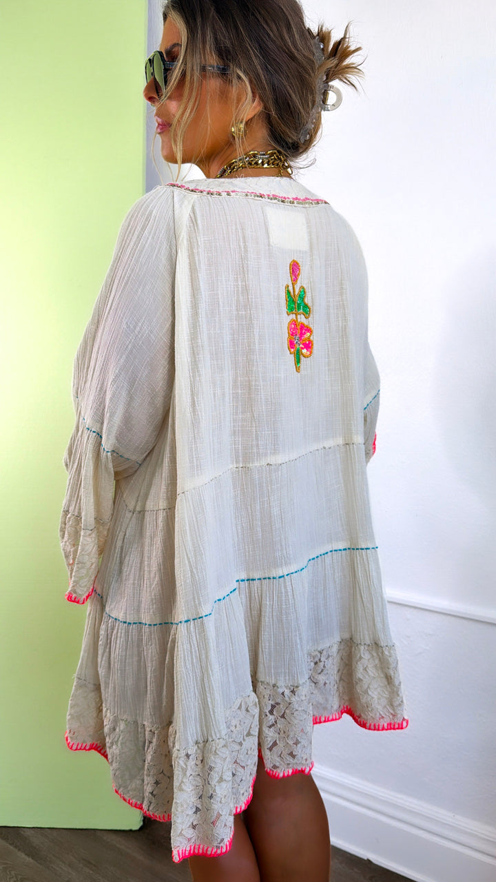 Mango Sweets Mini Dress, Natural Multi