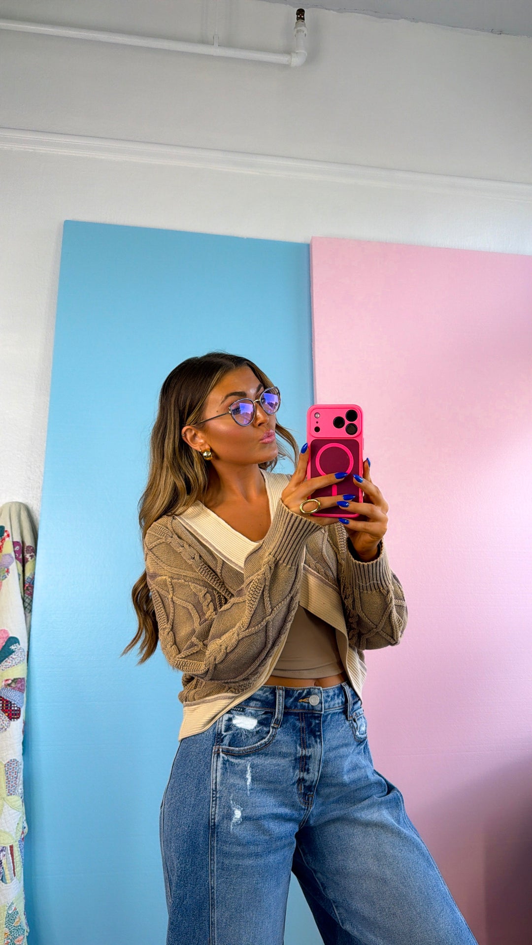 Texture Criss Cross Top, Dusty Choco