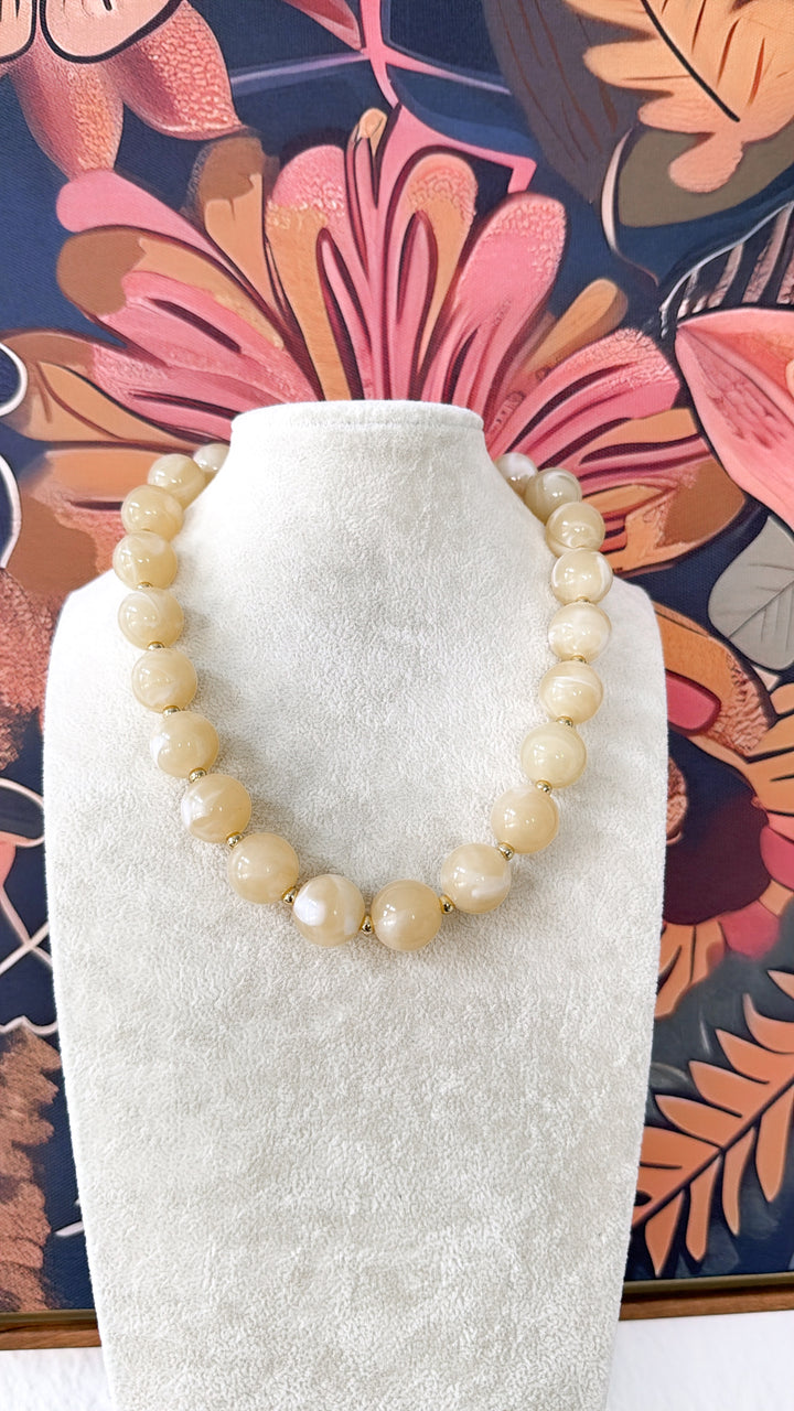 Summer Candy Beads Necklace, Buttercream