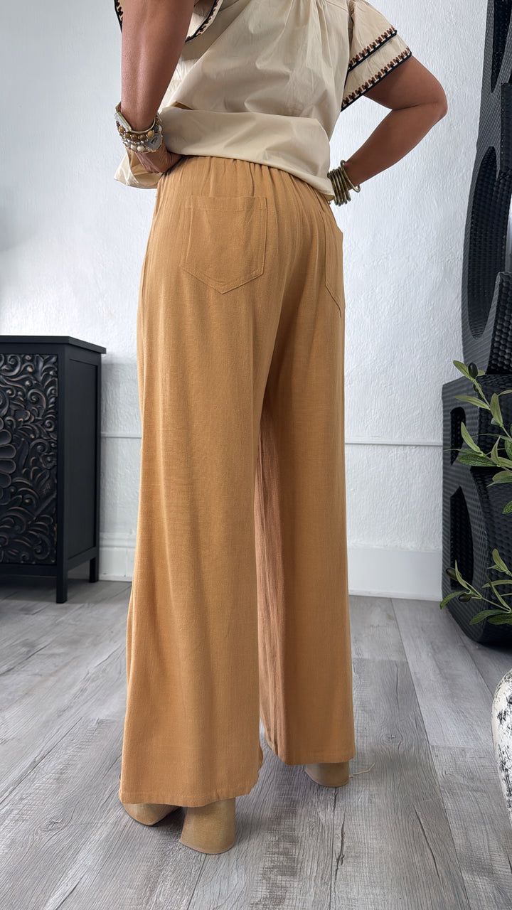 Wheatstone Wide Leg Pant, Camel