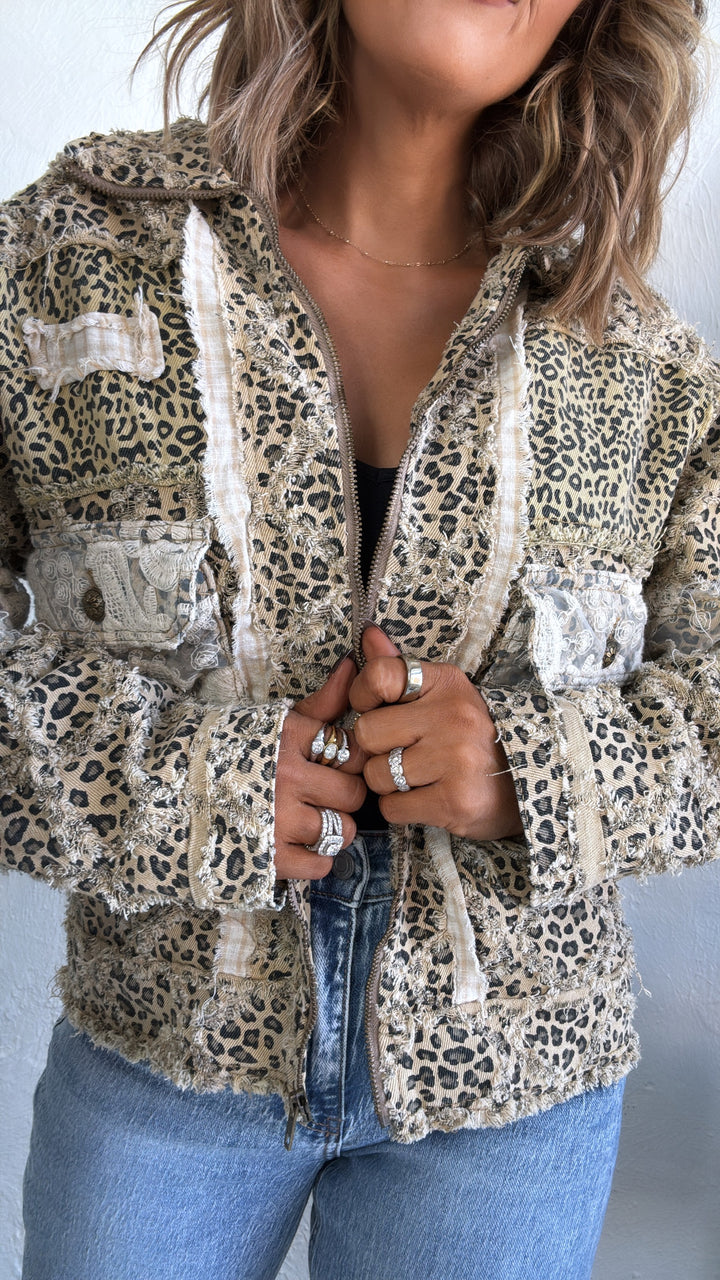Untamed Leopard Jacket, Tan Leopard