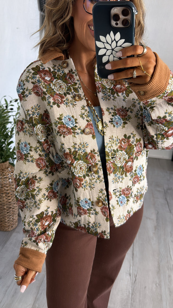 Thalora Tapestry Jacket, Ecru