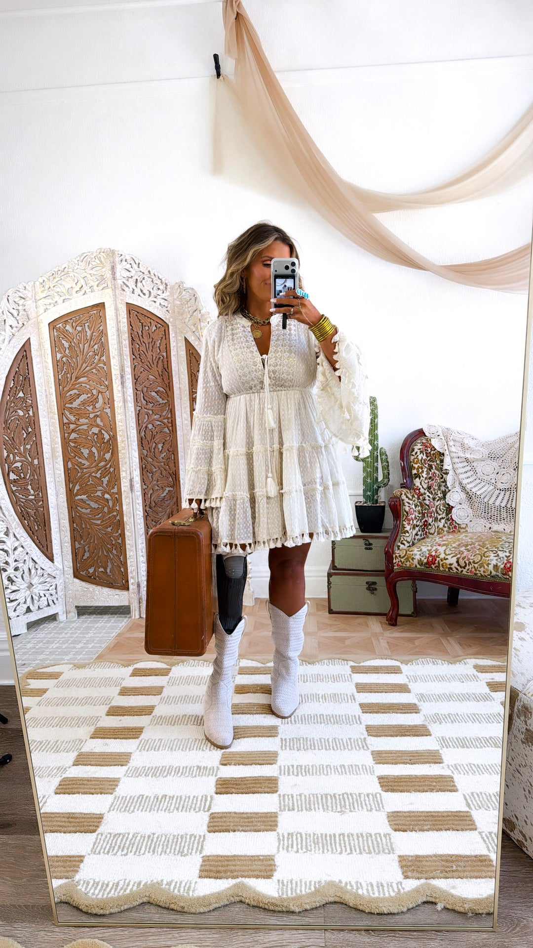 Maple Mist Mini Dress, Natural
