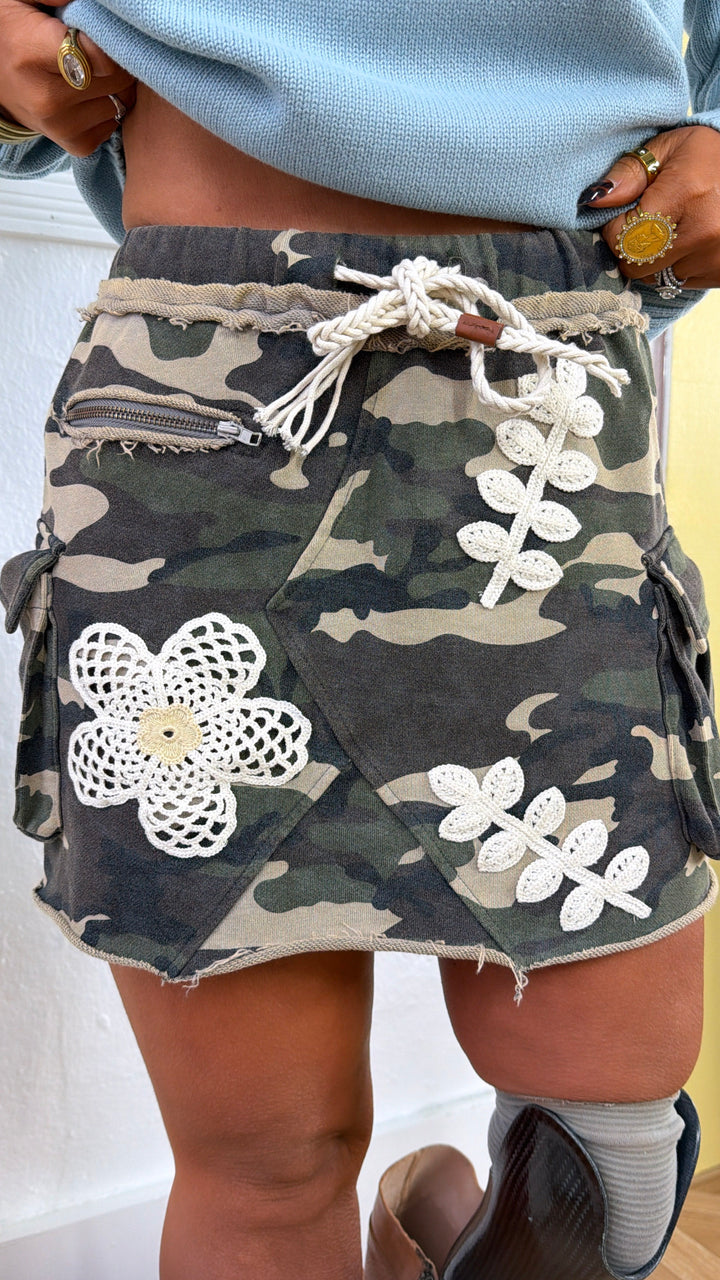 PetalShade Camo Skirt, Olive