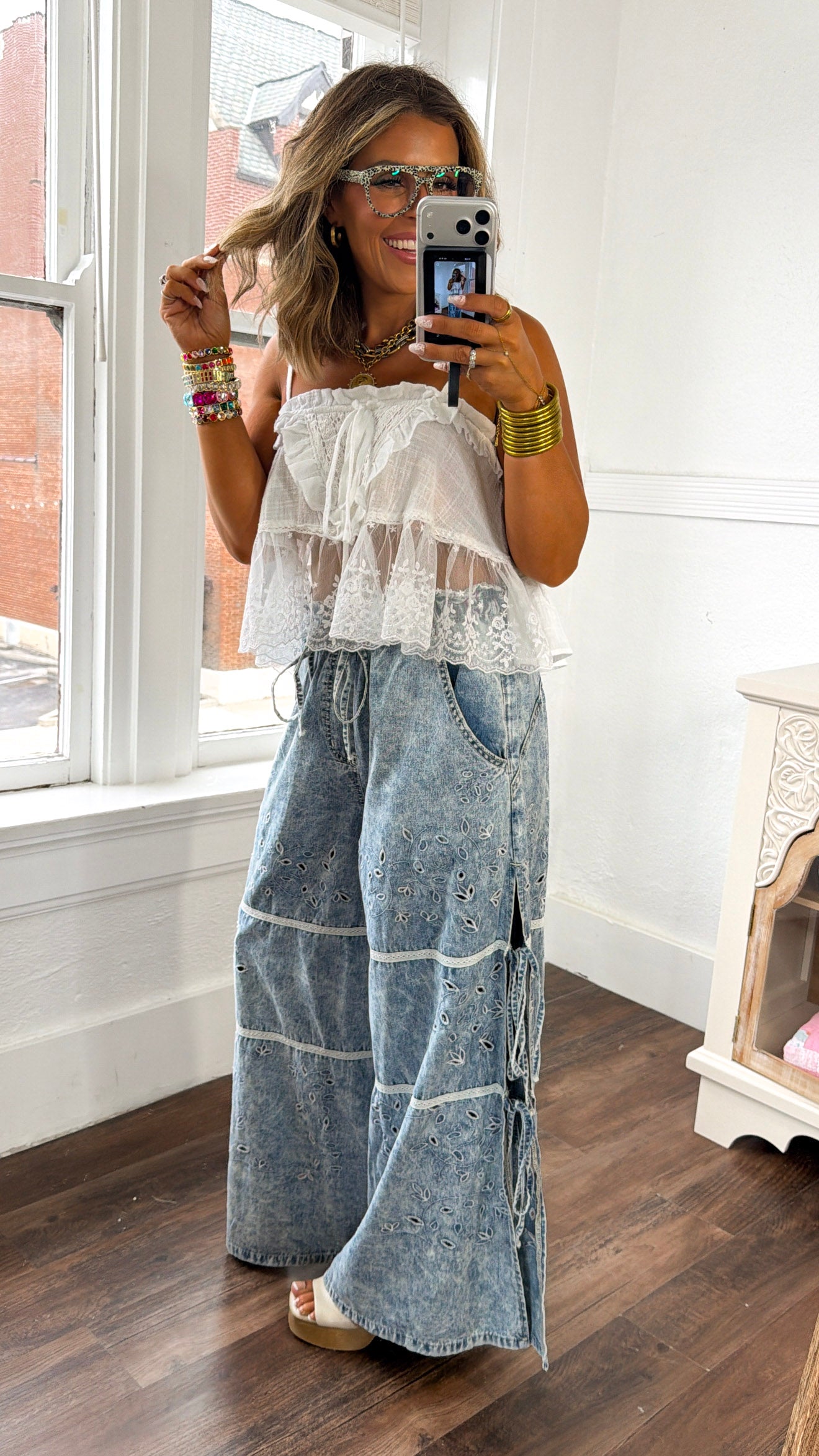 Embroidered Vine Pants, Denim – Everyday Chic Boutique