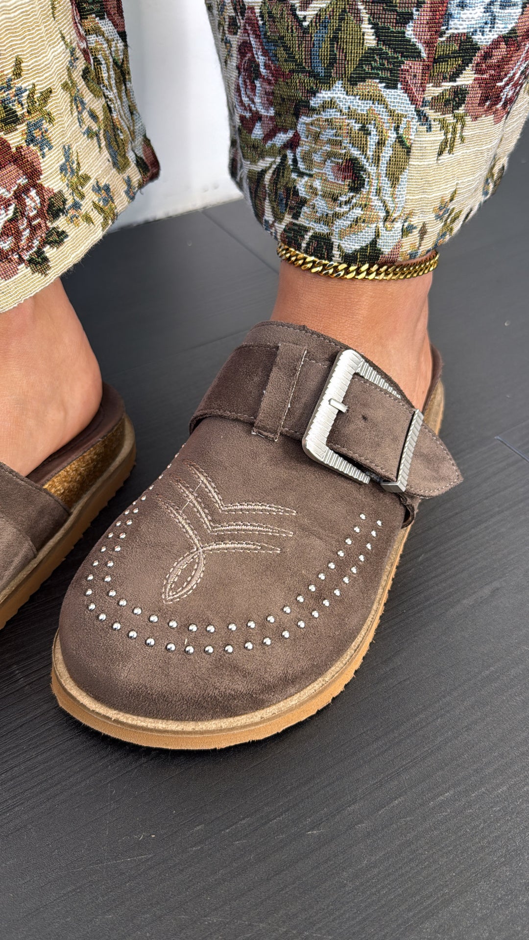 Joleen Studded Clog, Brown