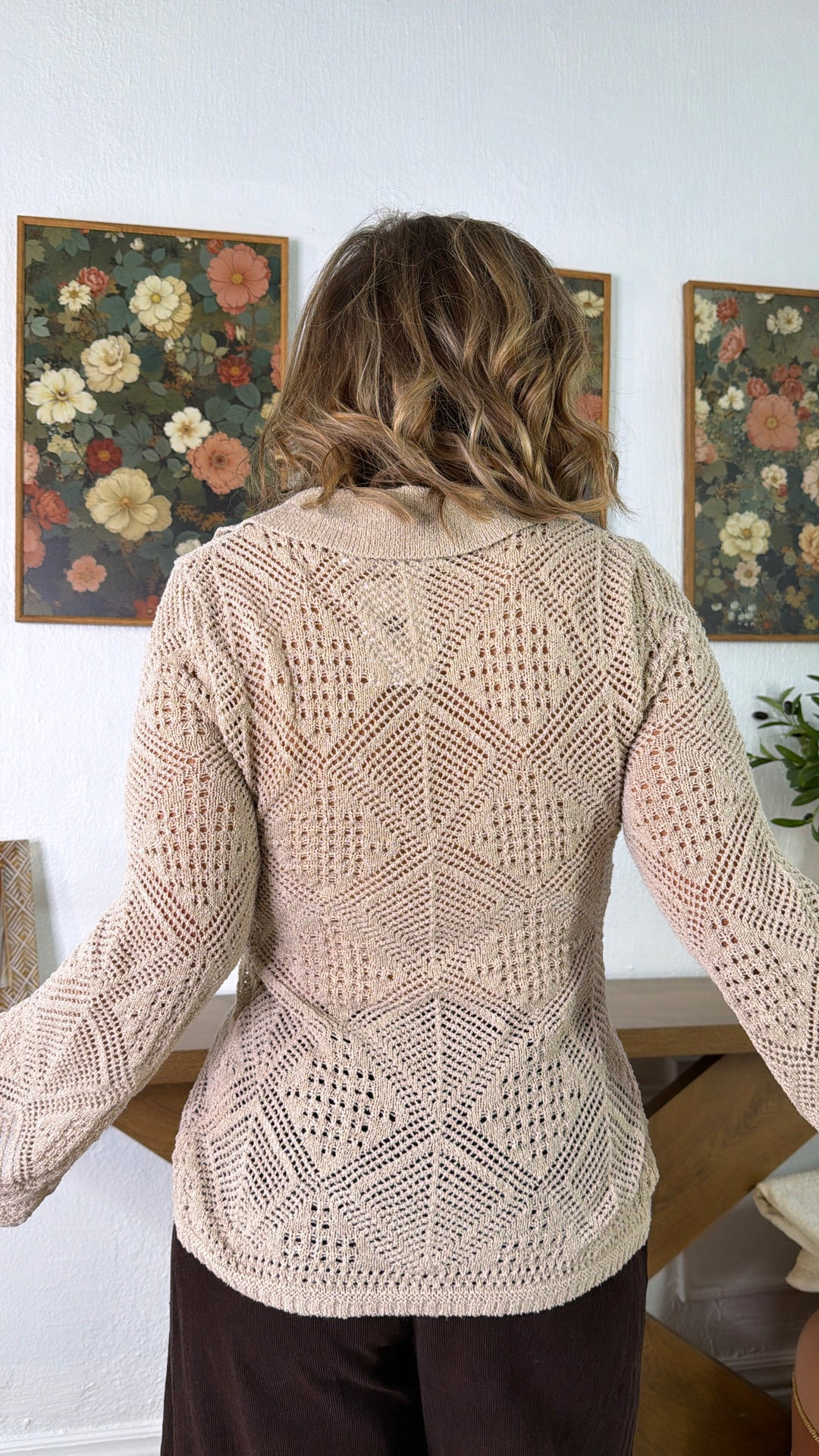 Ashberry Knit Button Up Cardigan, Oatmeal