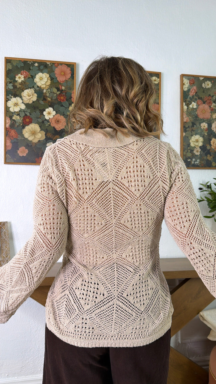 Ashberry Knit Button Up Cardigan, Oatmeal