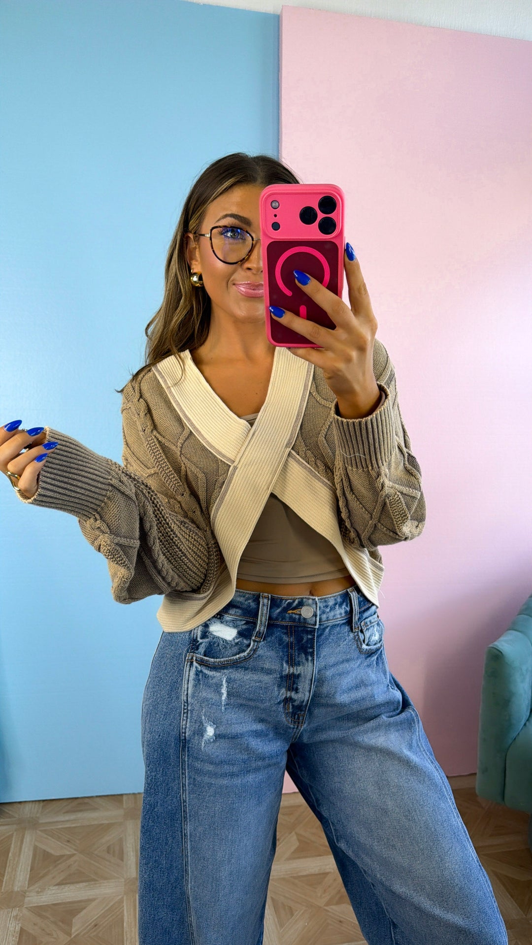 Texture Criss Cross Top, Dusty Choco