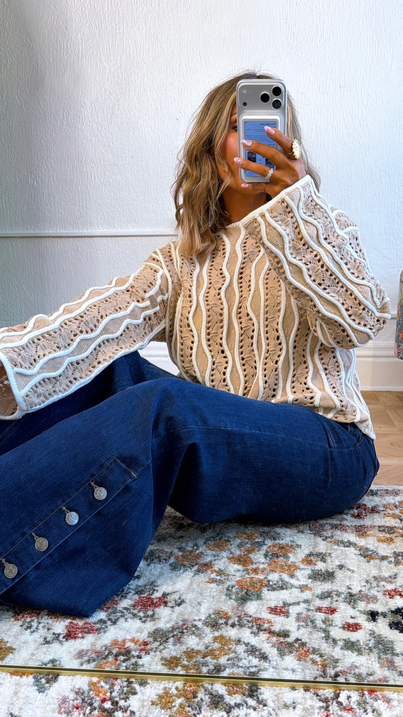 Open Sand Swirly Striped Sweater, Beige – Everyday Chic Boutique