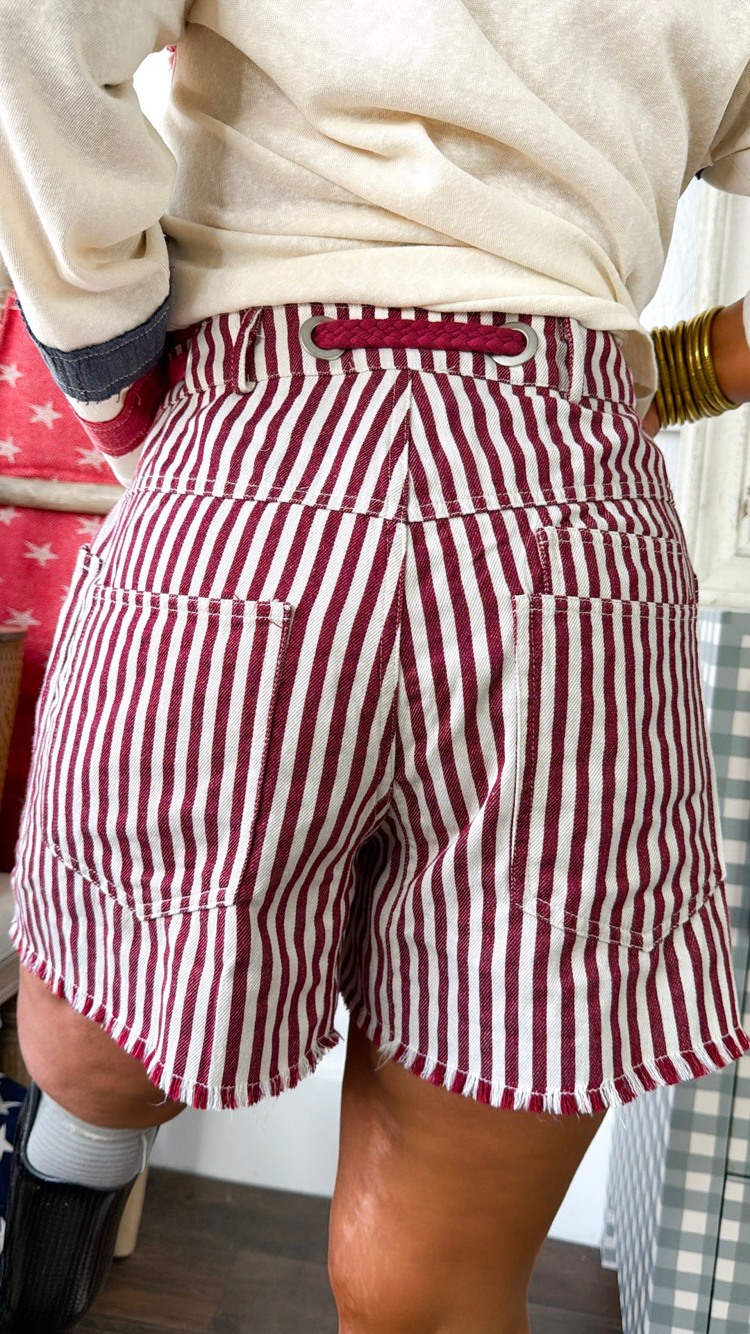 Bay Street Rope Tie Shorts, Raspberry