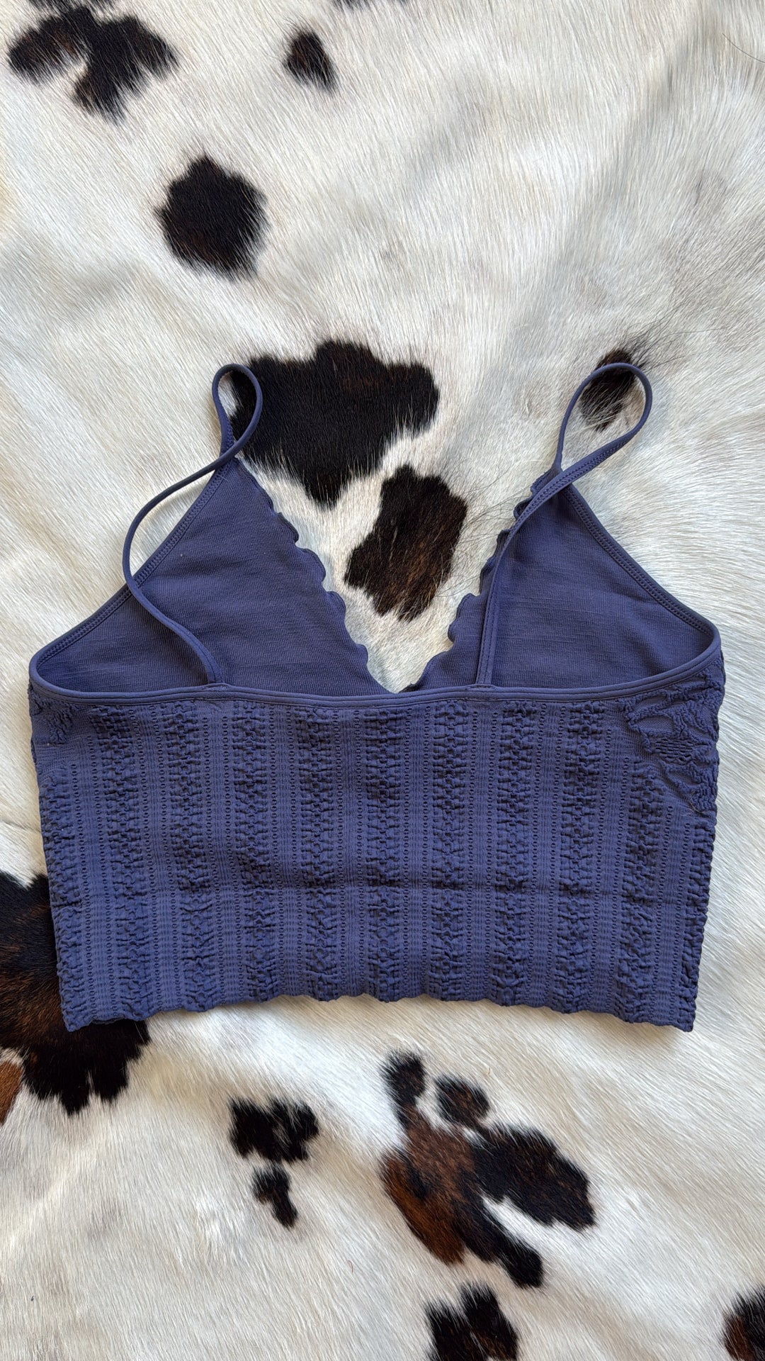 Lace Texture Bralette, Crown Blue