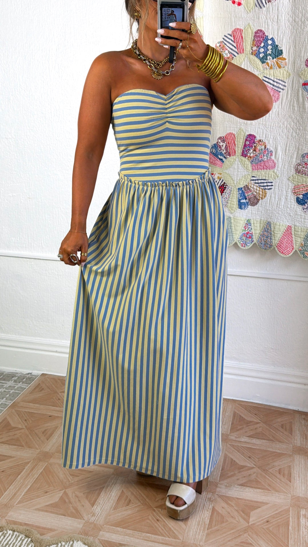 The Grandview Midi Dress, Daisy/Blue Medium