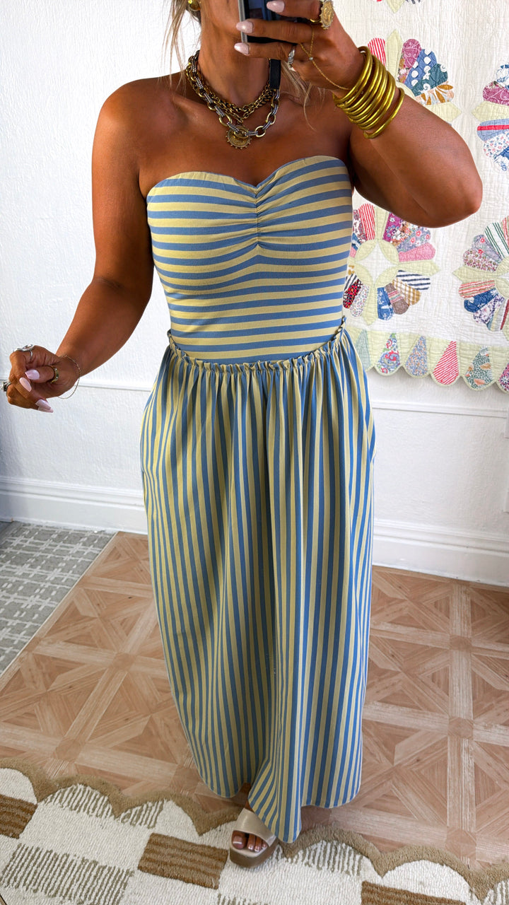 The Grandview Midi Dress, Daisy/Blue